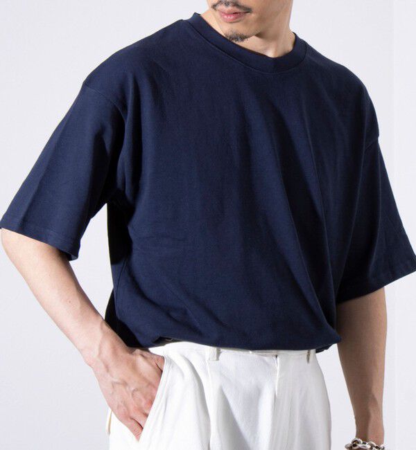 GLOSTER「【GLOSTER/グロスター】裾ドロスト 機能素材Tシャツ 無地T ショートスリーブ」|Tシャツ・カットソー|