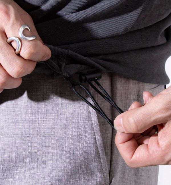 GLOSTER「【GLOSTER/グロスター】裾ドロスト 機能素材Tシャツ 無地T ショートスリーブ」|Tシャツ・カットソー|