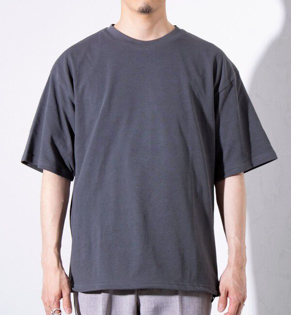 GLOSTER「【GLOSTER/グロスター】裾ドロスト 機能素材Tシャツ 無地T ショートスリーブ」|Tシャツ・カットソー|