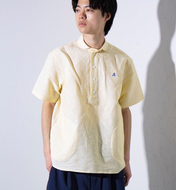 GLOSTER「【GEVACO/ゲバコ】コットンリネン プルオーバーシャツ ワンポイントロゴ ストライプ」|シャツ・ブラウス|