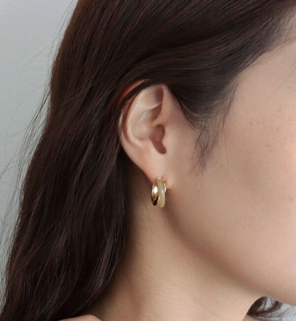 fredy emue「マーブルクロスワンタッチピアス」|ピアス|