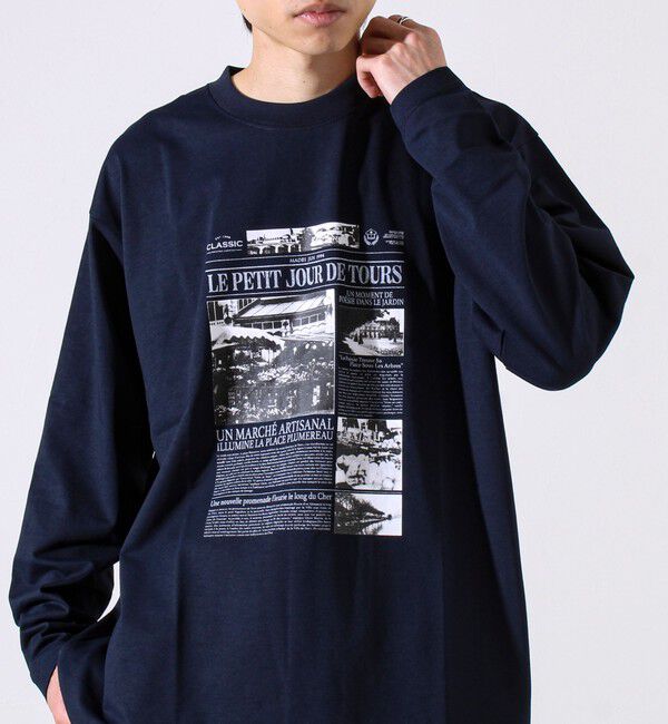 GLOSTER「【MARUDE COTTON】フォトT ロングスリーブ」|Tシャツ・カットソー|ダークネイビー