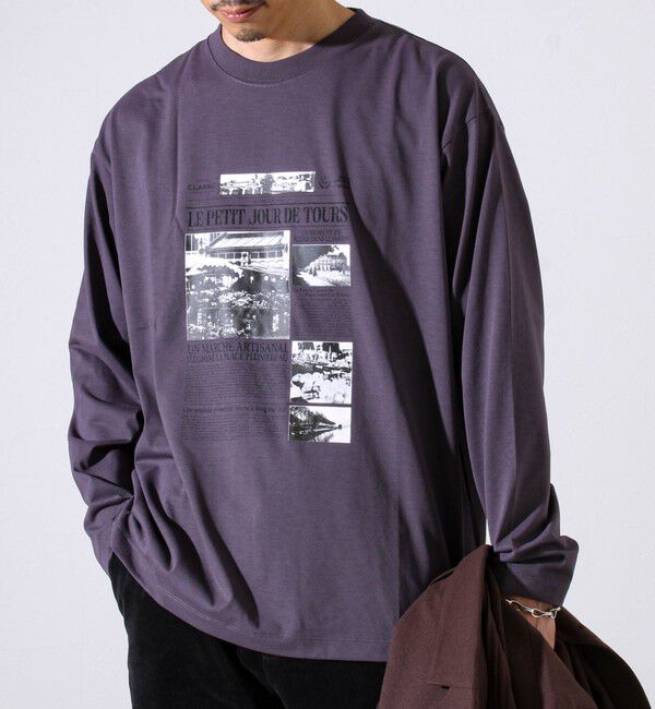 GLOSTER「【MARUDE COTTON】フォトT ロングスリーブ」|Tシャツ・カットソー|パープル