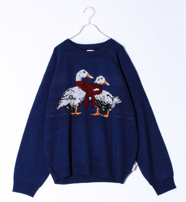 FREDY MAC「【FREDYMAC/フレディマック】アニマル柄 ジャガードニット」|ニット・セーター|ブルー系その他