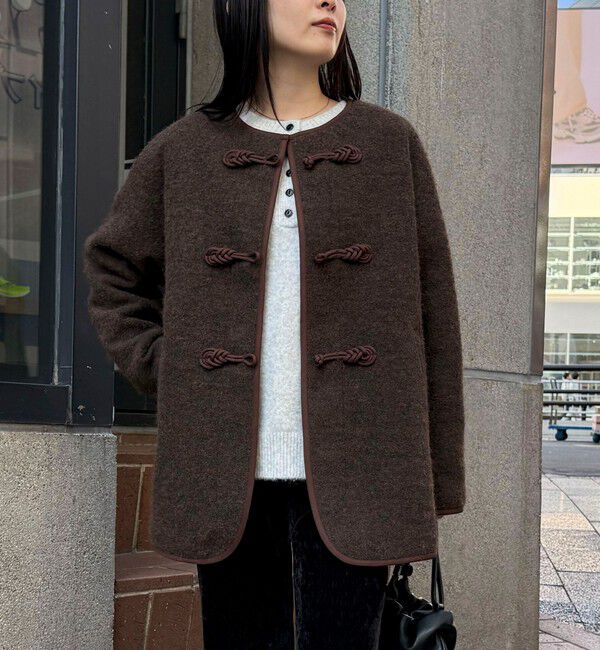 fredy emue「圧縮ニットチャイナコート」|その他|ダークブラウン