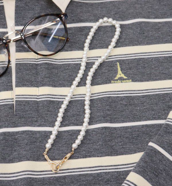 fredy emue「フロントメタルフックパールネックレス」|ネックレス|