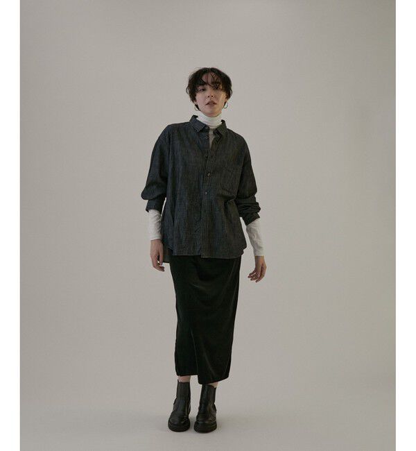 SALON adam et rope'「ベロアロングスリットタイトスカート【セットアップ対応・洗える】」|スカート|