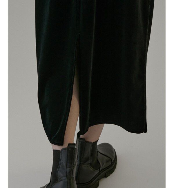 SALON adam et rope'「ベロアロングスリットタイトスカート【セットアップ対応・洗える】」|スカート|