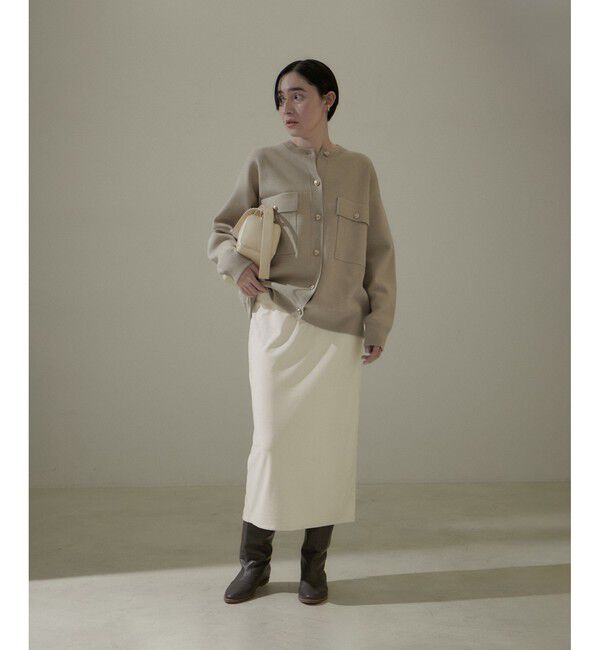 SALON adam et rope'「ベロアロングスリットタイトスカート【セットアップ対応・洗える】」|スカート|