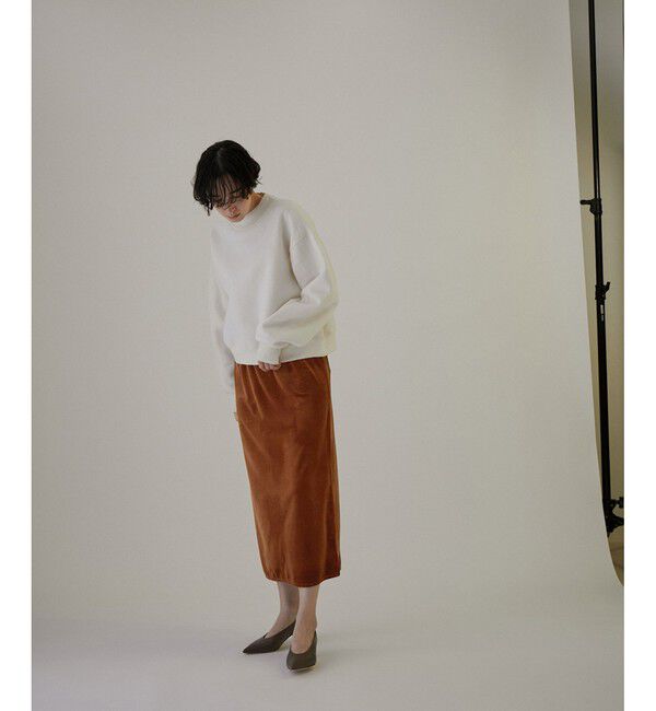 SALON adam et rope'「ベロアロングスリットタイトスカート【セットアップ対応・洗える】」|スカート|