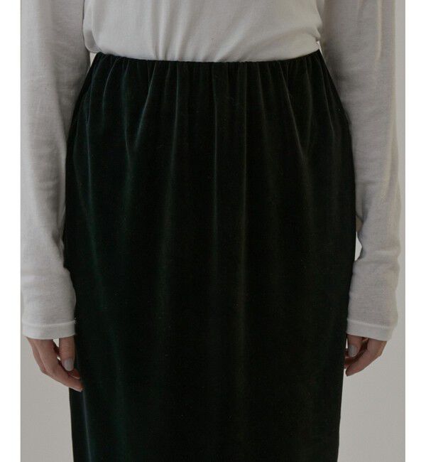 SALON adam et rope'「ベロアロングスリットタイトスカート【セットアップ対応・洗える】」|スカート|