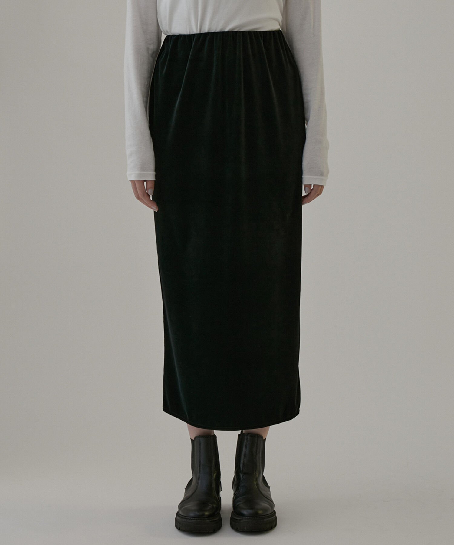SALON adam et rope'「ベロアロングスリットタイトスカート【セットアップ対応・洗える】」|スカート|
