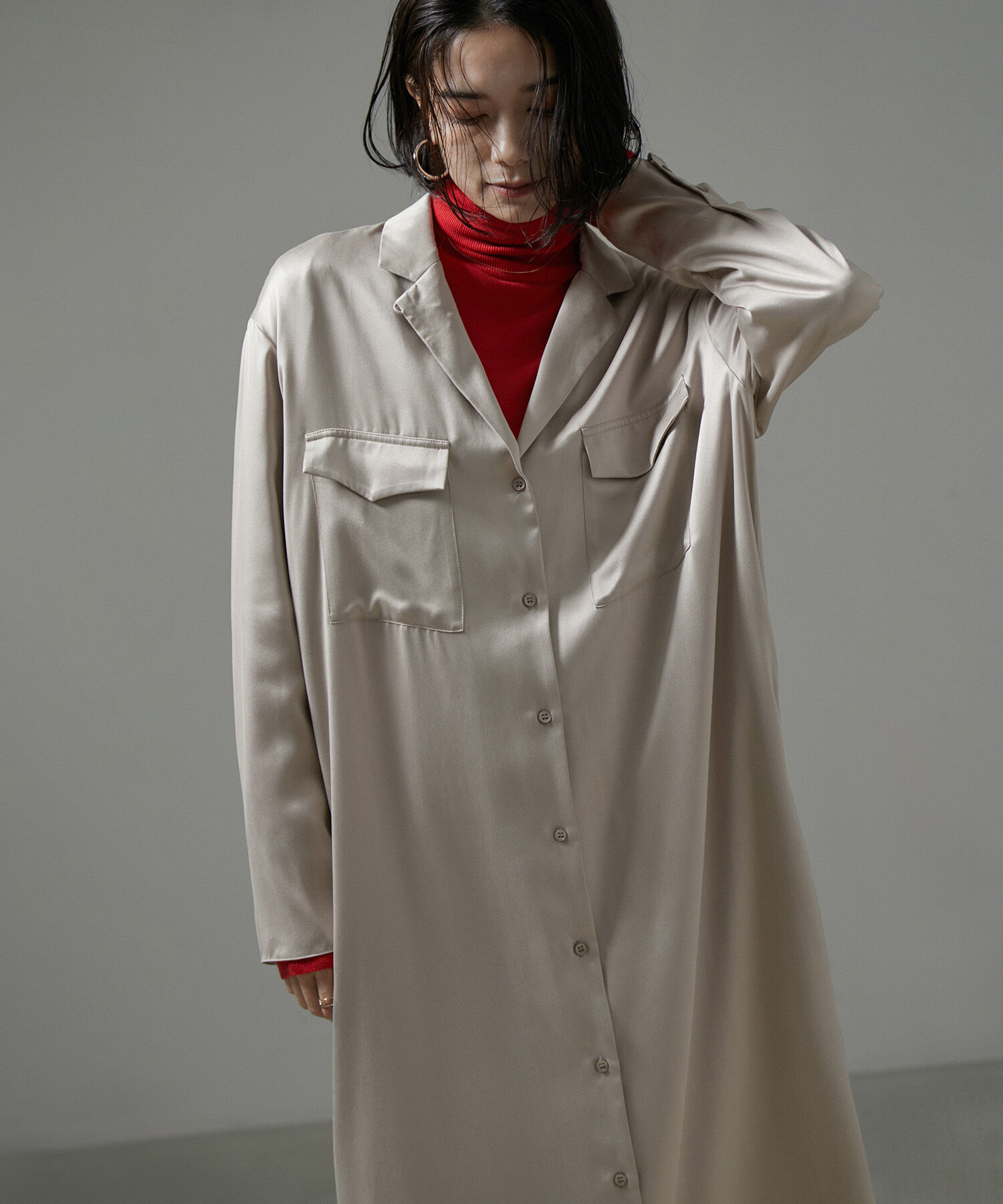 SALON adam et rope'「[24AW]GENTLE SILKシャツワンピース【セットアップ対応】」|その他|