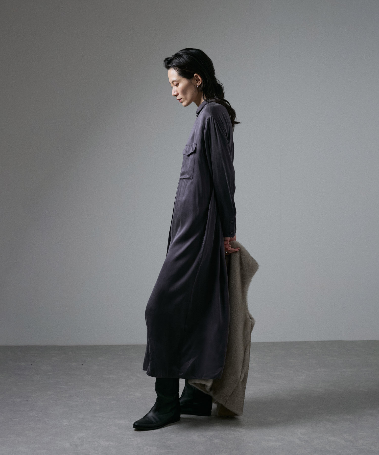 SALON adam et rope'「[24AW]GENTLE SILKシャツワンピース【セットアップ対応】」|その他|