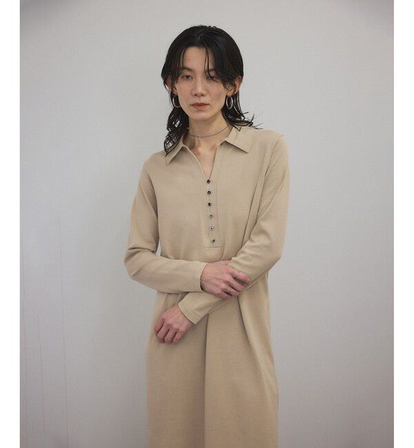 SALON adam et rope'「【WEB限定】スキッパーニットワンピース」|ワンピース|