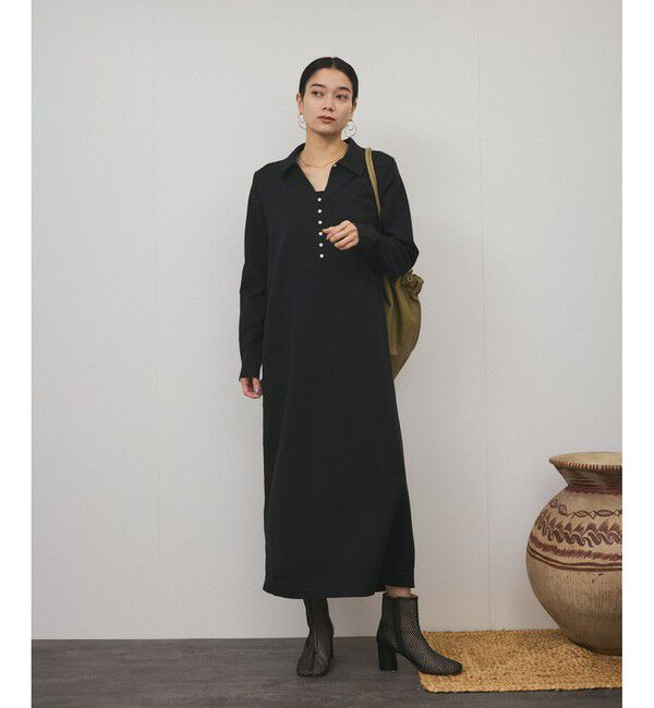 SALON adam et rope'「【WEB限定】スキッパーニットワンピース」|ワンピース|