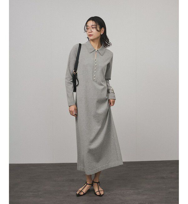 SALON adam et rope'「【WEB限定】スキッパーニットワンピース」|ワンピース|