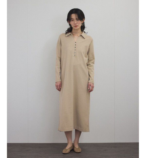 SALON adam et rope'「【WEB限定】スキッパーニットワンピース」|ワンピース|