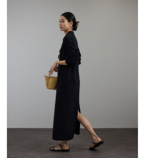 SALON adam et rope'「【WEB限定】スキッパーニットワンピース」|ワンピース|