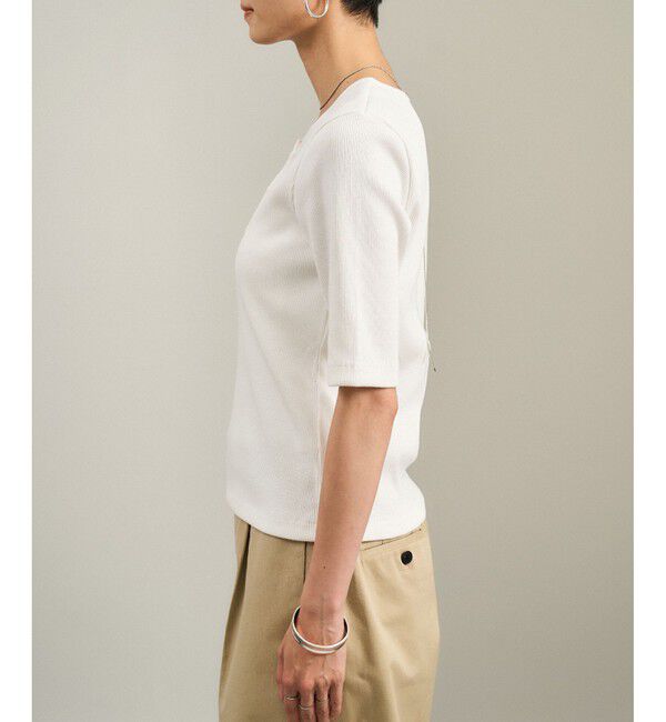 SALON adam et rope'「【WEB限定】プリマベールリブヘンリーネックTシャツ」|Tシャツ・カットソー|