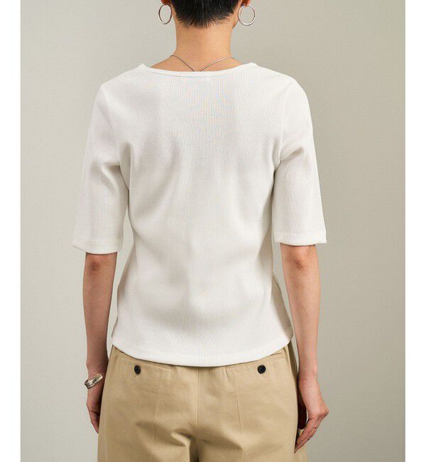 SALON adam et rope'「【WEB限定】プリマベールリブヘンリーネックTシャツ」|Tシャツ・カットソー|