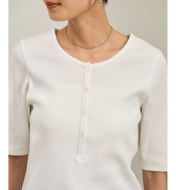 SALON adam et rope'「【WEB限定】プリマベールリブヘンリーネックTシャツ」|Tシャツ・カットソー|