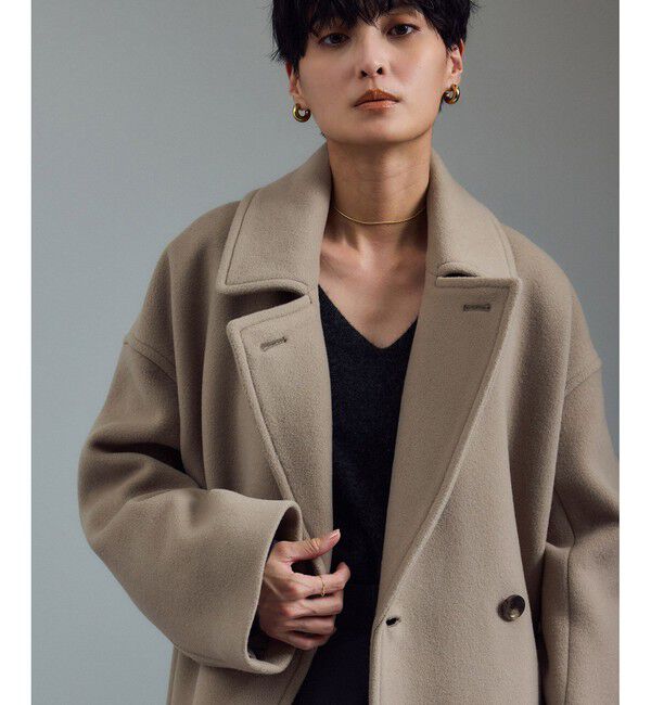 【WEB限定】MANTECOウールPコート　ベージュ　36サイズ 追加＞【WEB限定】MANTECOウールPコート（SALON adam et rope