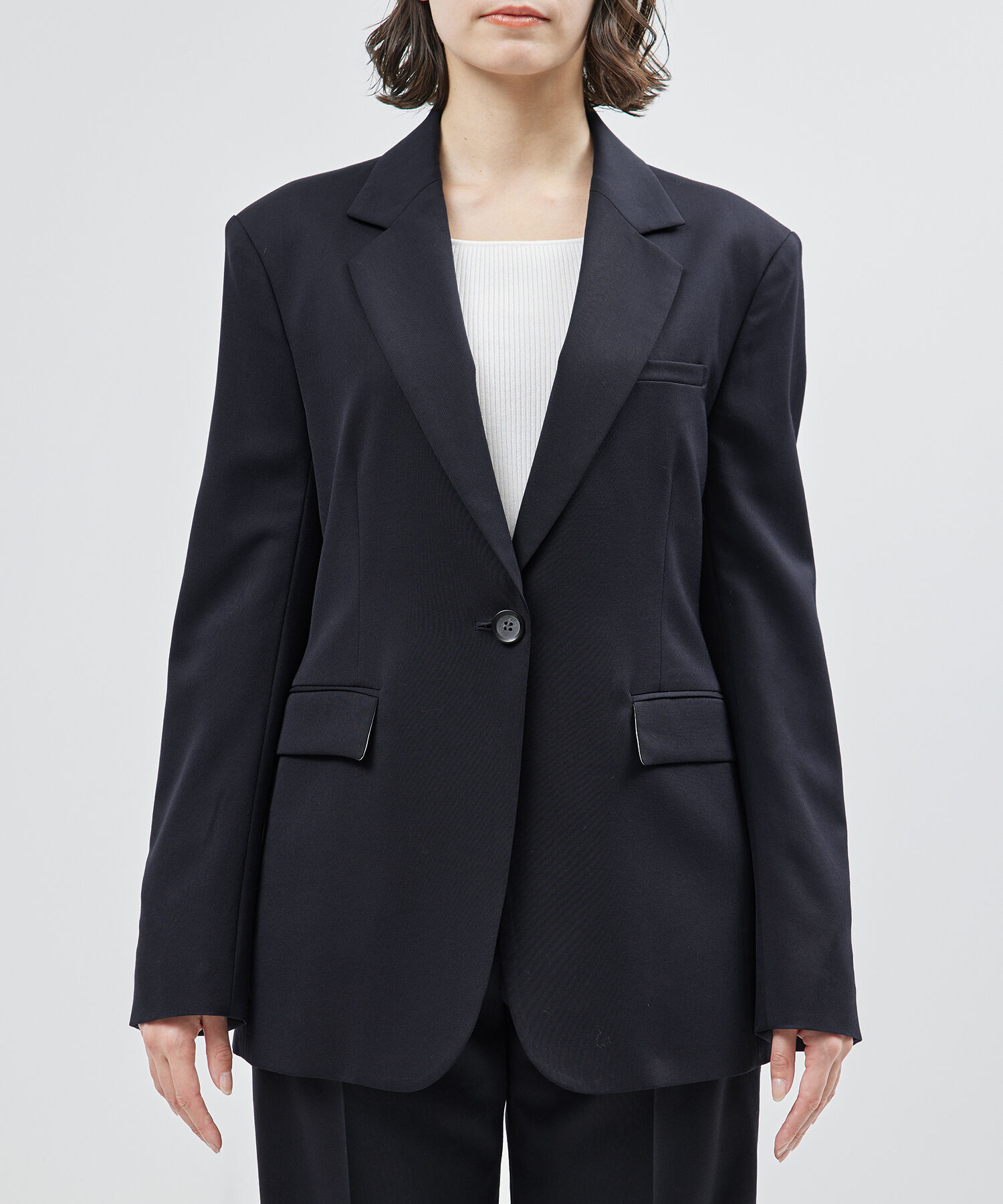 ROPE「カルゼウエストシェイプジャケット【セットアップ対応】【雑誌掲載】【メディア掲載】」|テーラードジャケット|