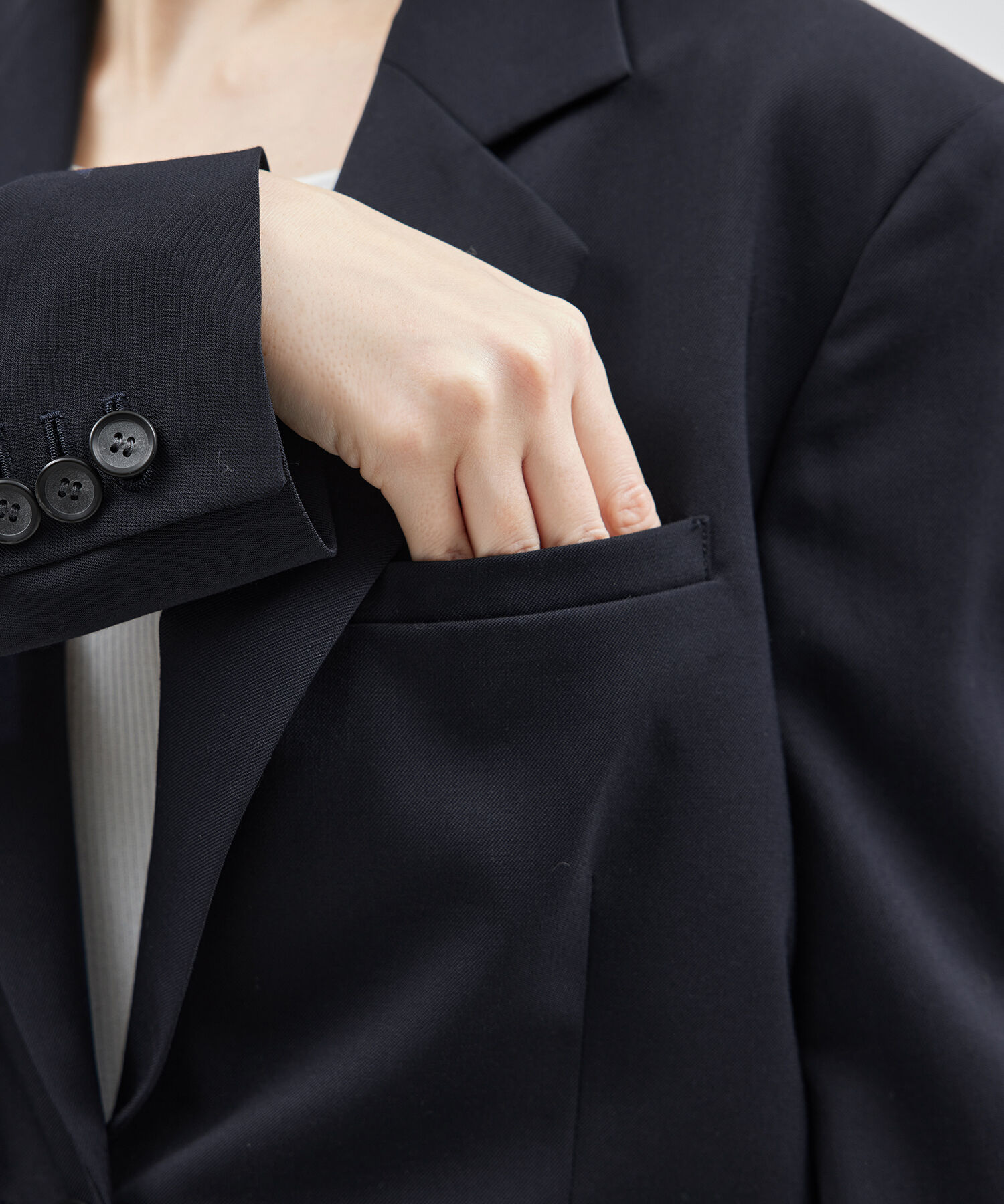 ROPE「カルゼウエストシェイプジャケット【セットアップ対応】【雑誌掲載】【メディア掲載】」|テーラードジャケット|