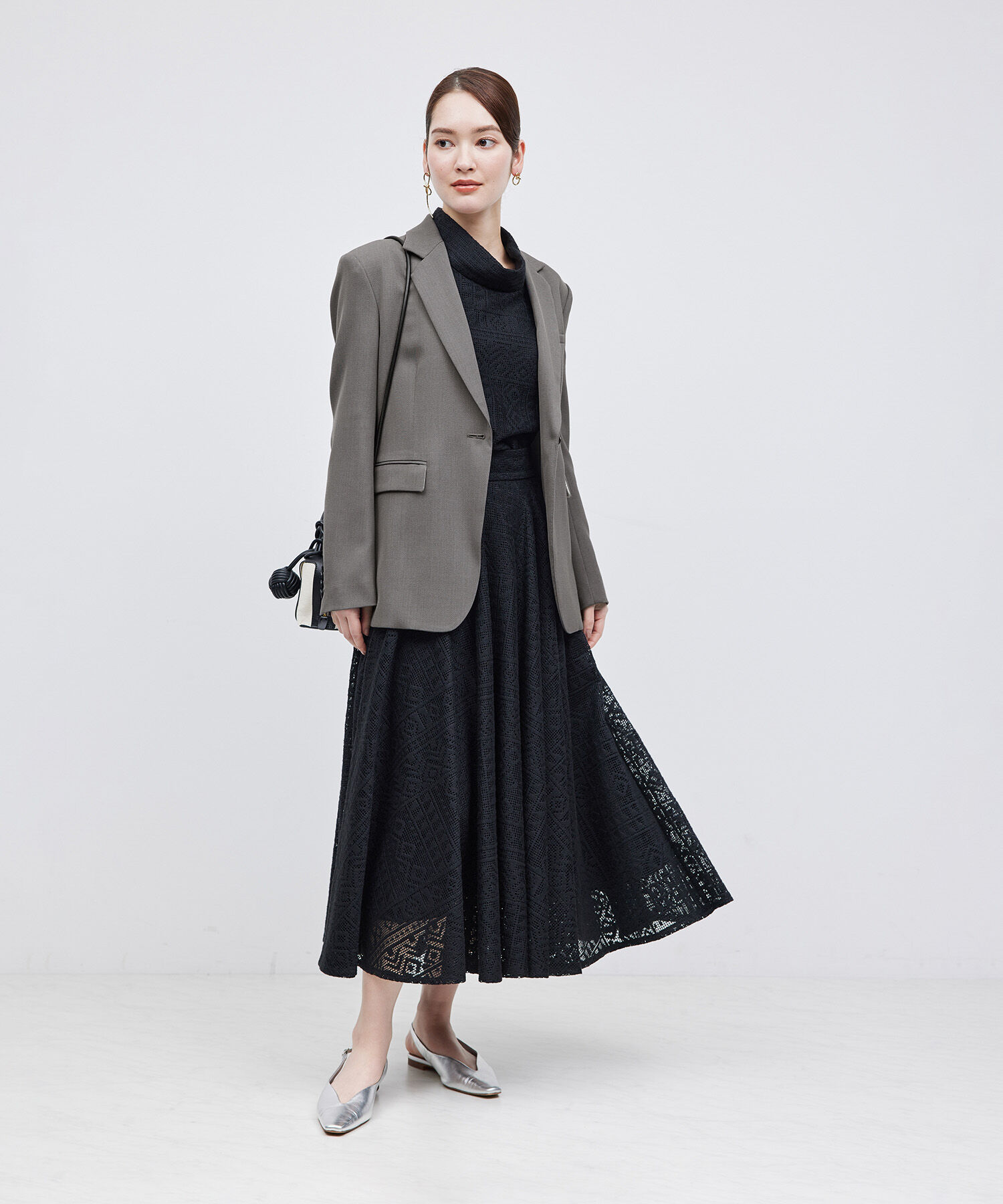 ROPE「カルゼウエストシェイプジャケット【セットアップ対応】【雑誌掲載】【メディア掲載】」|テーラードジャケット|