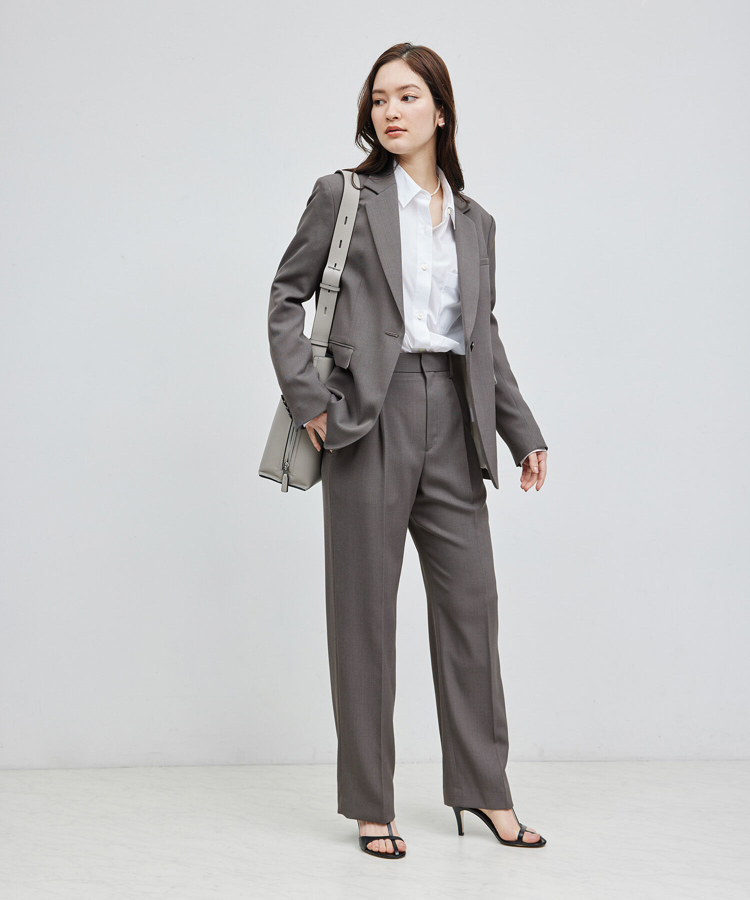 ROPE「カルゼウエストシェイプジャケット【セットアップ対応】【雑誌掲載】【メディア掲載】」|テーラードジャケット|