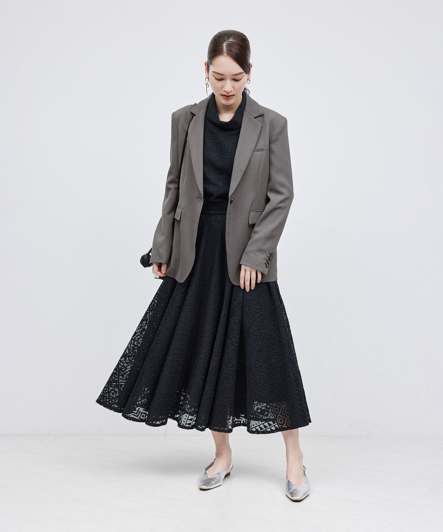 ROPE「カルゼウエストシェイプジャケット【セットアップ対応】【雑誌掲載】【メディア掲載】」|テーラードジャケット|