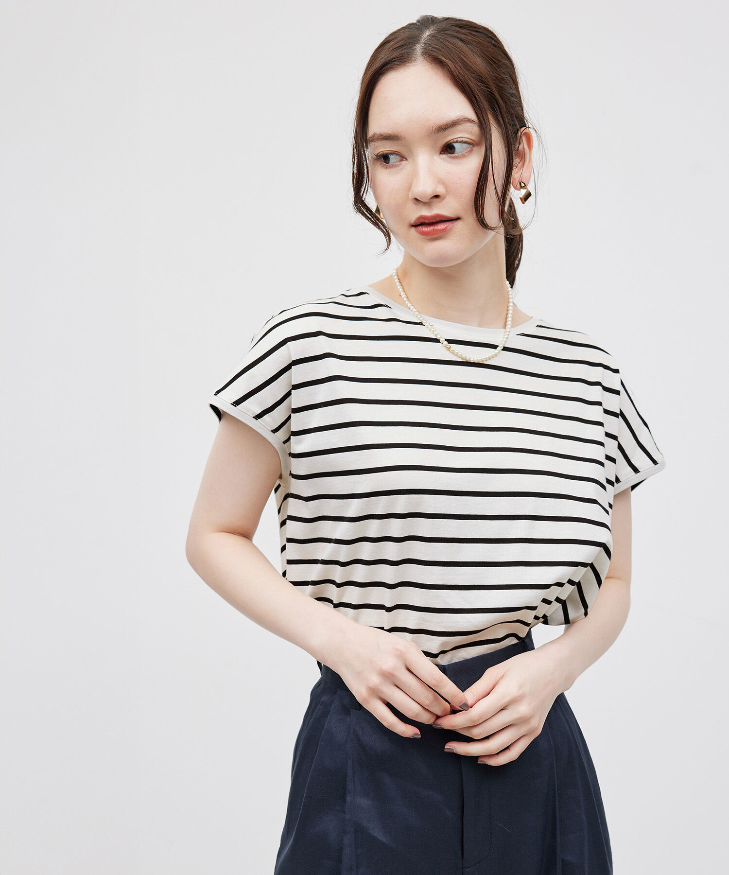 ROPE「【洗える】【一部カラー接触冷感】アームレットTシャツ」|Tシャツ・カットソー|