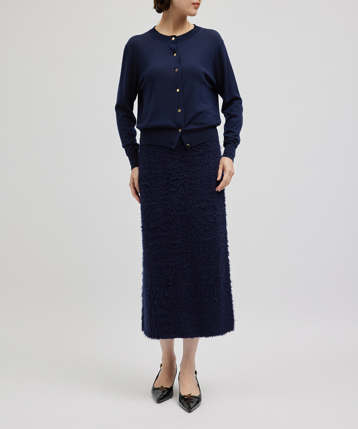 ROPE「SUPER160&rsquo;sメリノウールカーディガン【ロロ・ピアーナ社製ウール使用】/アンサンブル対応」|カーディガン|