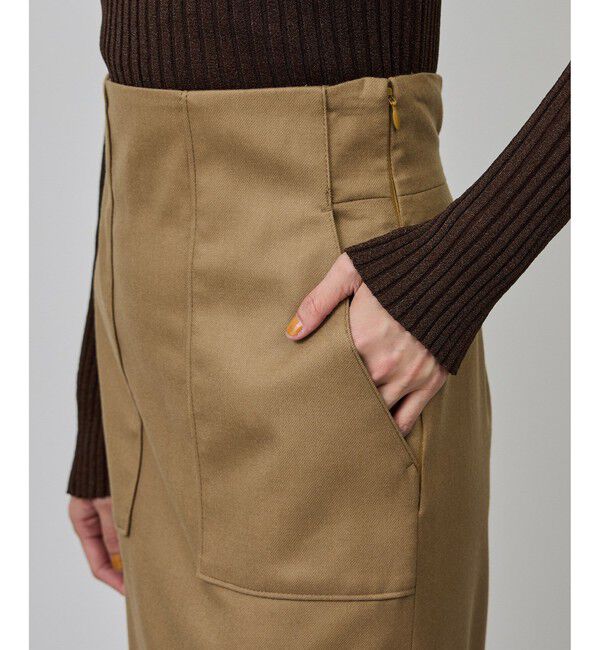 ROPE「[美人スカート]ウールレーヨンポケット付きタイトスカート(無地)/イージーケア・セットアップ対応」|スカート|