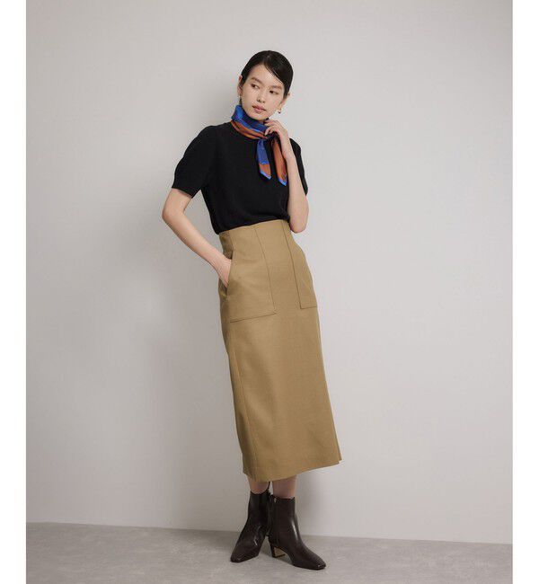 ROPE「[美人スカート]ウールレーヨンポケット付きタイトスカート(無地)/イージーケア・セットアップ対応」|スカート|