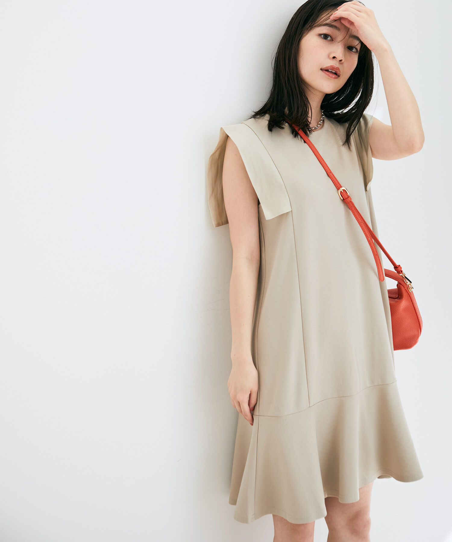 VIS「【WEB限定】異素材カットミニワンピース」|ワンピース|