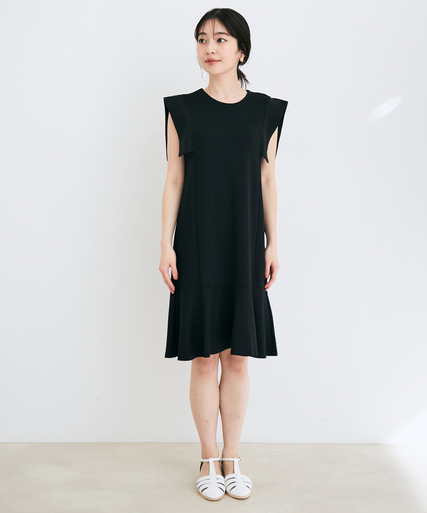 VIS「【WEB限定】異素材カットミニワンピース」|ワンピース|