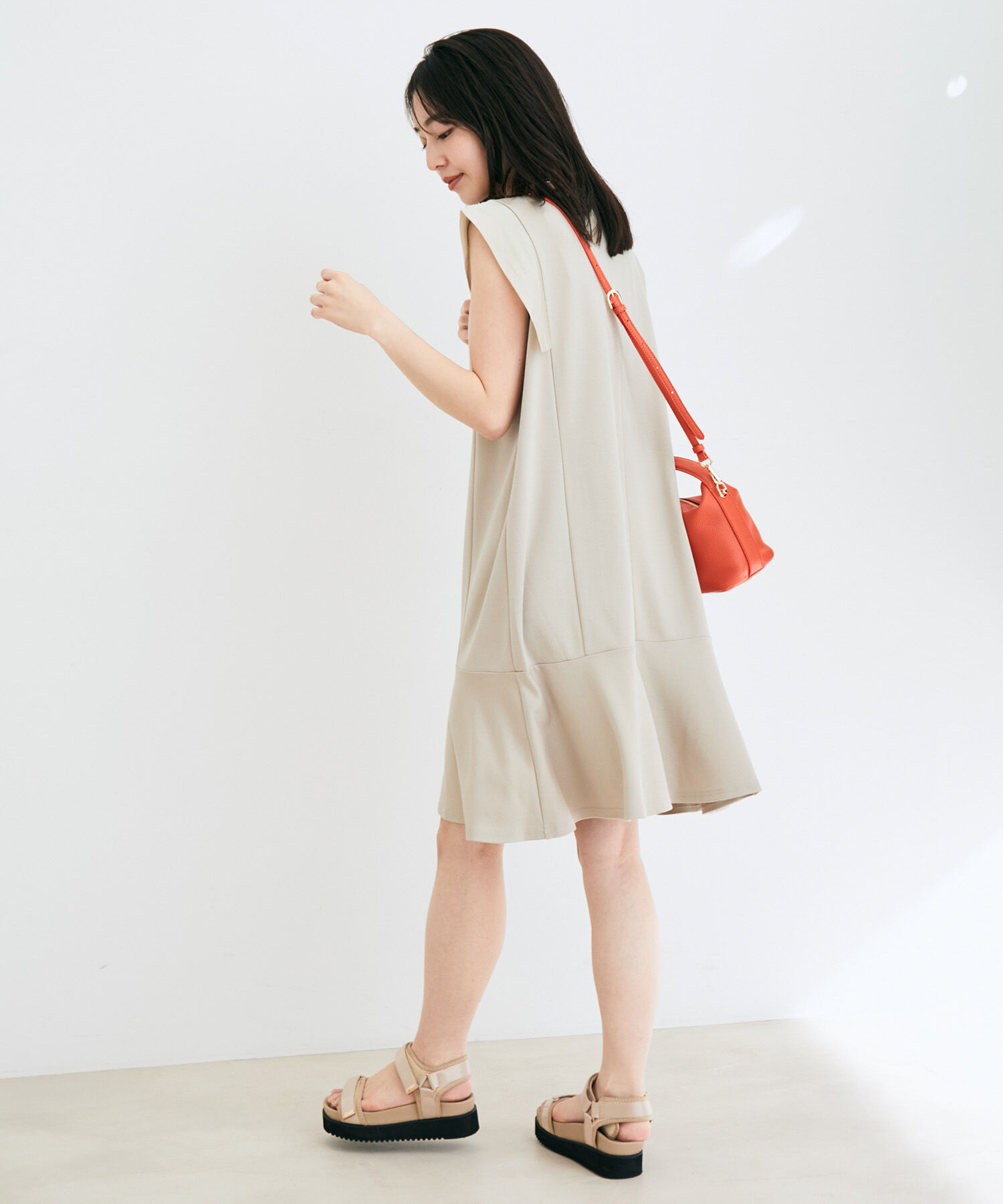 VIS「【WEB限定】異素材カットミニワンピース」|ワンピース|