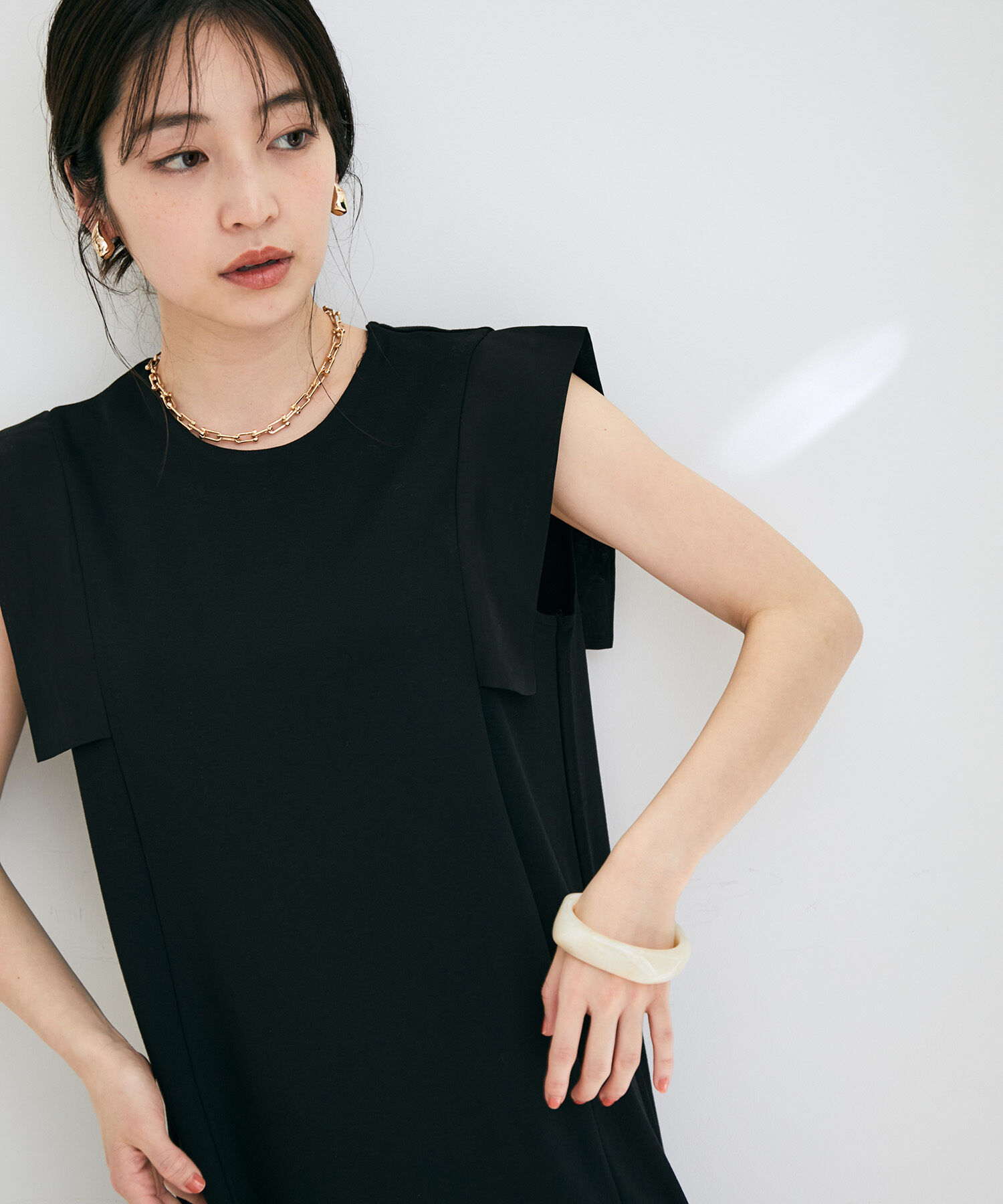 VIS「【WEB限定】異素材カットミニワンピース」|ワンピース|