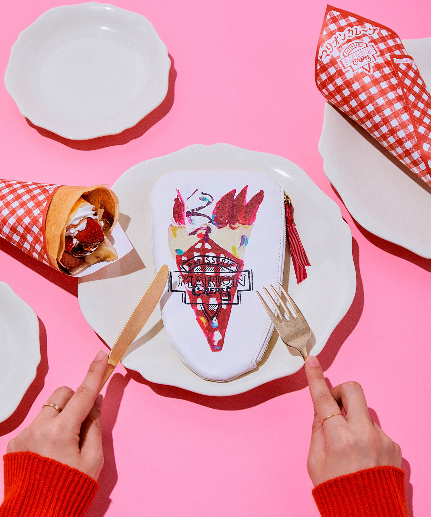 VIS「【ViSage】【MARION CREPESコラボ】ポーチ」|ポーチ|レッド系(61)