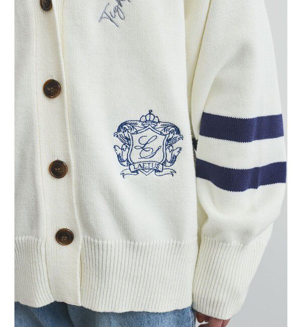 VIS「レタード刺繍ニットカーディガン」|カーディガン|