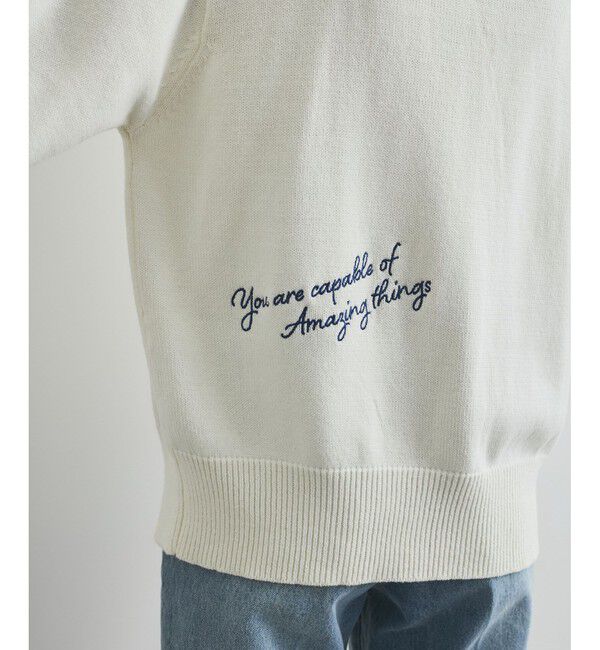 VIS「レタード刺繍ニットカーディガン」|カーディガン|