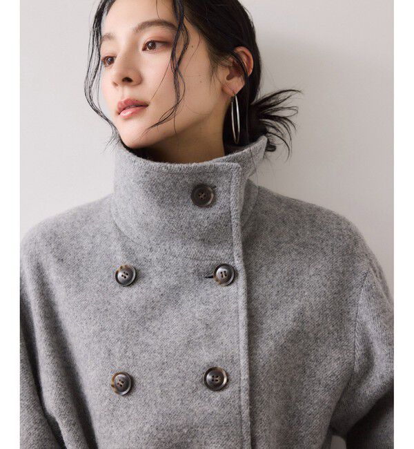 VIS「尾州シャギースタンドカラーロングコート/静電気防止・WEB限定PS・TMサイズ」|その他|