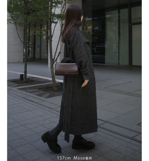 VIS「尾州シャギースタンドカラーロングコート/静電気防止・WEB限定PS・TMサイズ」|その他|
