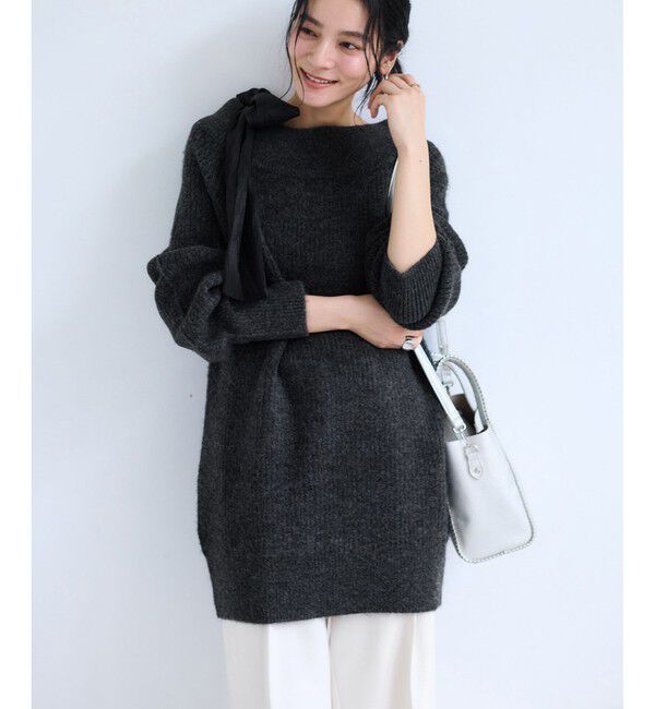 VIS「肩リボンミニ丈ニットワンピース/2WAY」|ワンピース|