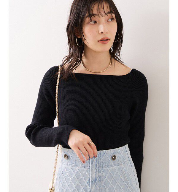 VIS「スクエアネックニットプルオーバー」|ニット・セーター|