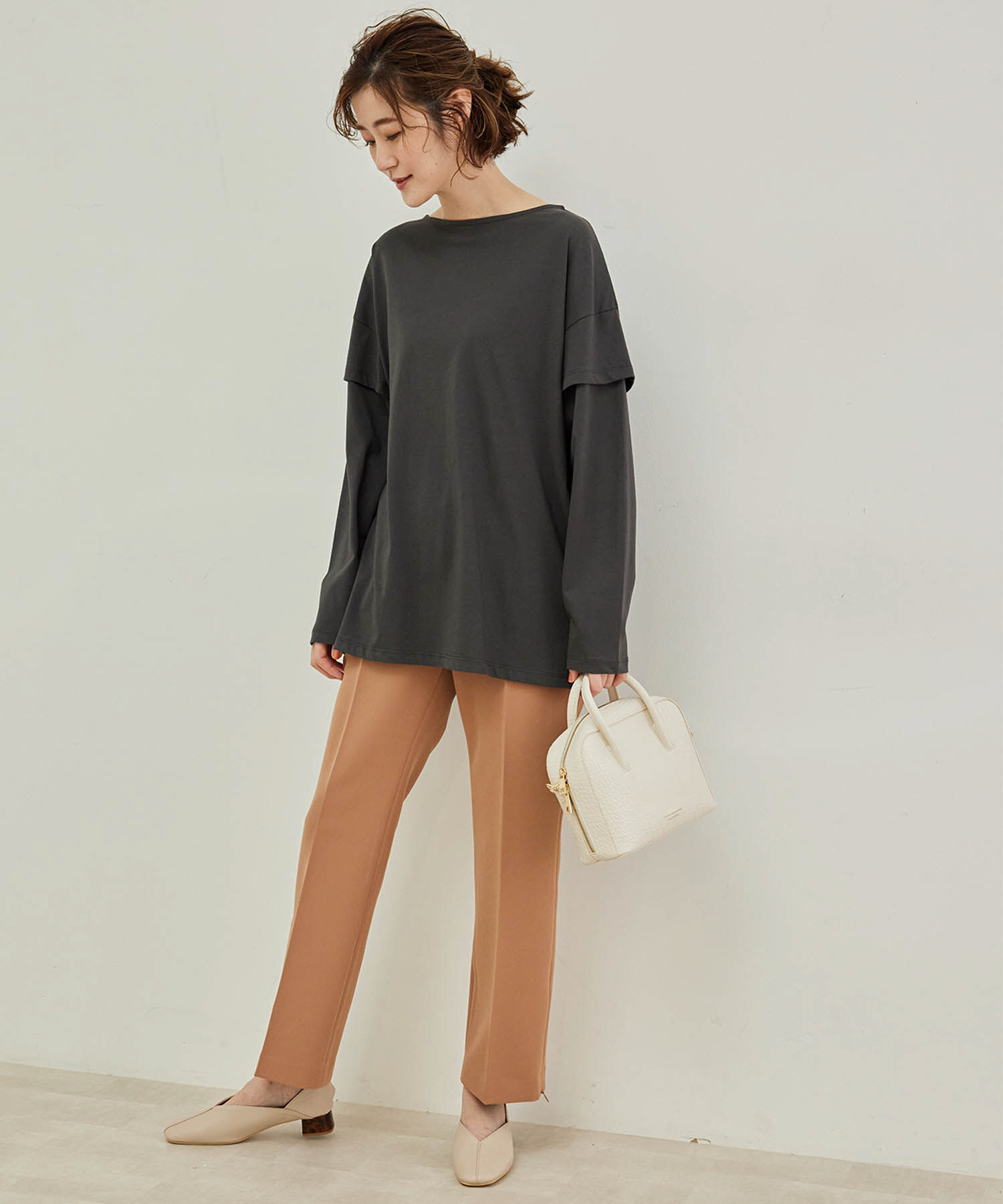 Rope&rsquo;Picnic「【TRUE COTTON】レイヤードスリーブトップス」|Tシャツ・カットソー|