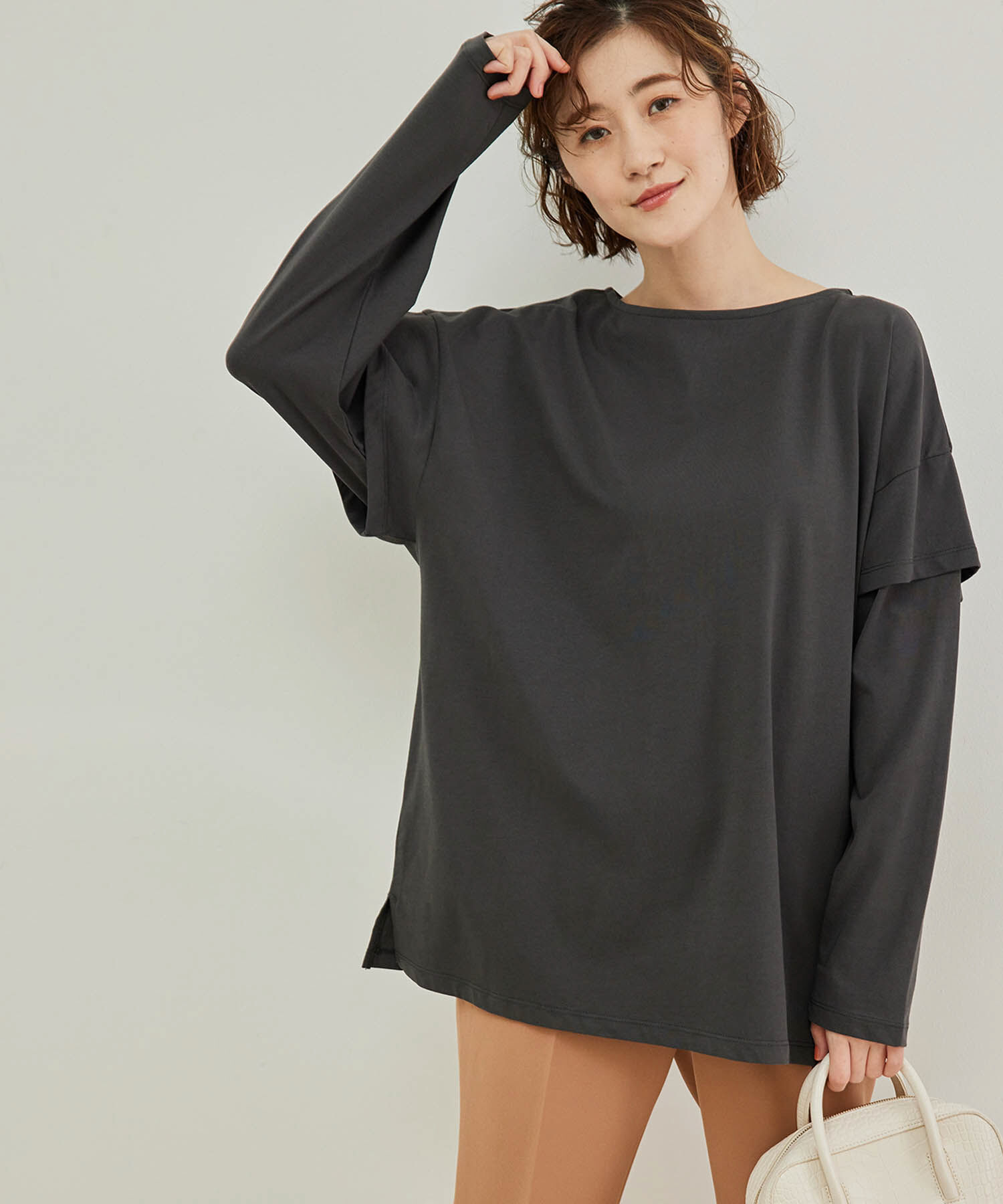 Rope&rsquo;Picnic「【TRUE COTTON】レイヤードスリーブトップス」|Tシャツ・カットソー|