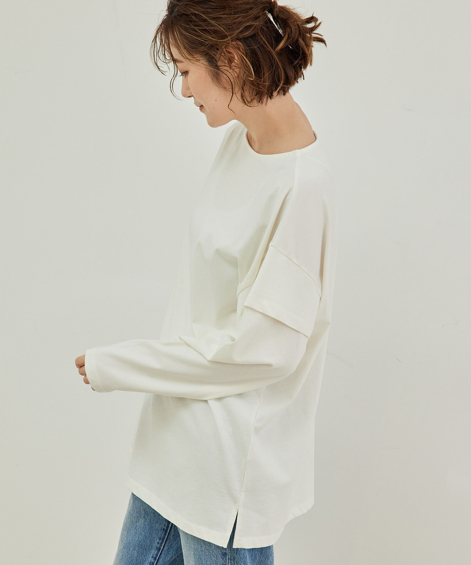 Rope&rsquo;Picnic「【TRUE COTTON】レイヤードスリーブトップス」|Tシャツ・カットソー|